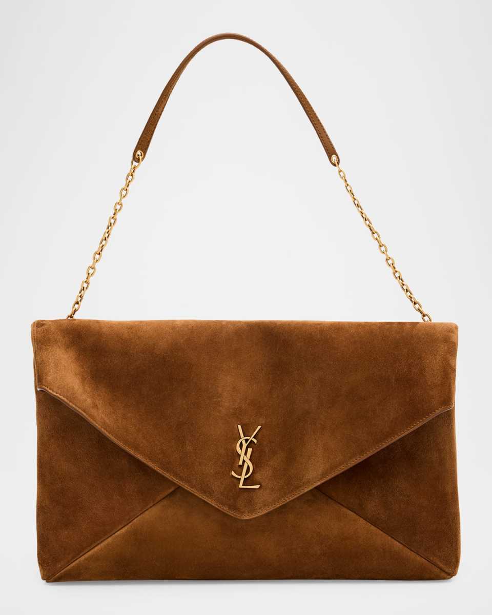 YSL Envelope Flap Shoulder Bag in Suede